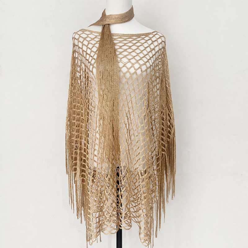 💐Metallic haakstrandjurk | Lichte stof, vloeiende pasvorm en tijdloze stijl